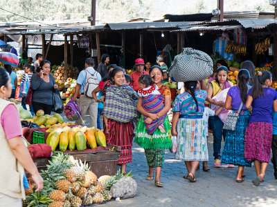 Candid market scene Antigua Guatemala