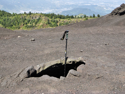 Skylight or window in the basalt flow - Volcan de Pacaya