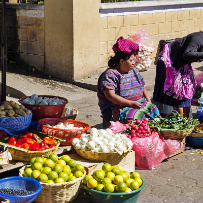 Vendor - market day, Santa Maria de Jesus, Guatemala