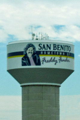 San Benito, Texas is proud to be the hometown of Freddy Fender, and shows its pride on the watertower!