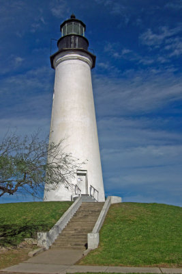 Of the 16 lighthouses originally constructed along the Texas coast, Port Isabel is the only one open to the public. With a perch 50 feet above the ground, it is popular with photographers and other visitors, because they can enjoy great views of South Padre Island and the beaches. In fact, a number of couples have climbed the 75 winding stairs, including three short ladders, to exchange wedding vows at the top of the tower.