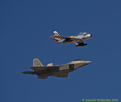 Canadair CL-13B Sabre 6 and F-22.