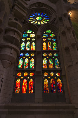 One of the many stained glass windows