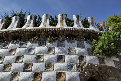 Crenellated wall and tilework