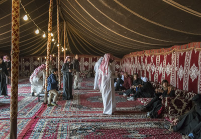 Inside a Bedouin tent