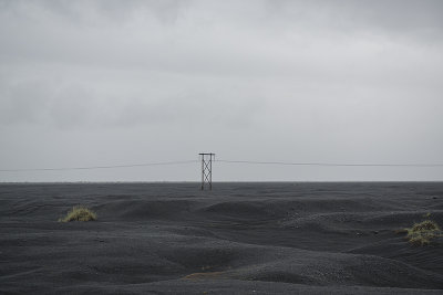Black volcanic landscape