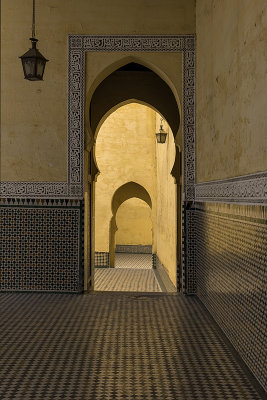 Mausoleum of Moulay Ismail, inside looking out