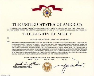Legion of Merit - May 1995