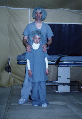 With Robbie in the DEPMEDS Surgical Annex - 1990