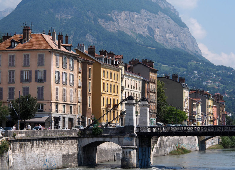 Grenoble downtown; by the river Isère.