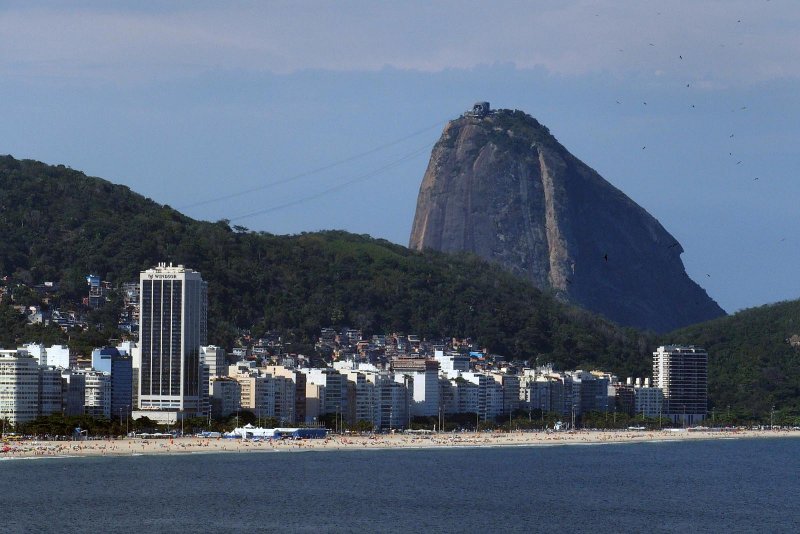 Copacabana beach and the Pão de Açucar (Sugar Loaf).