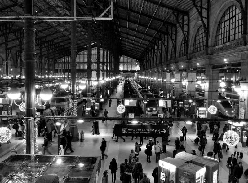 The Gare du Nord train station. 