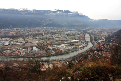 Grenoble; the Isère river crosses the town..