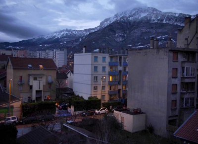 Grenoble; from the apartment where I spent some weeks; at dawn.