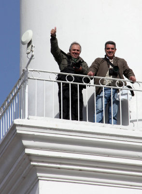  Henrique and Sidney (right)  on the top of the light house; they look happy.