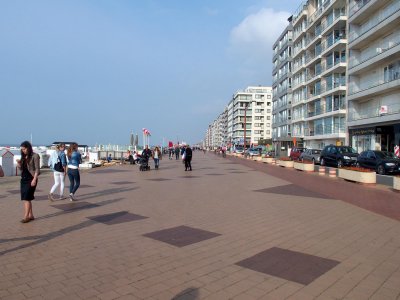 Knokke; promenade deck by the beach
