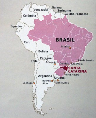 In this map it is possible to spot the Santa Catarina state.