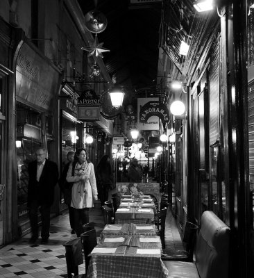 In the 'Passage des Panoramas', near the Rue Faubourg Montmartre. 