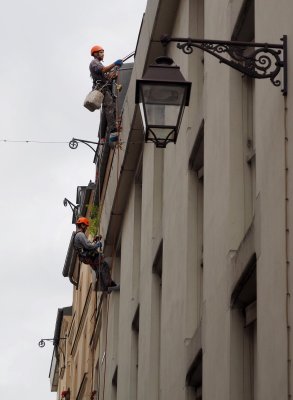 Cleaners at Rue Mouffetard. 