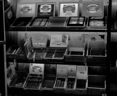 In a cigar shop, Little Havana, Miami. 