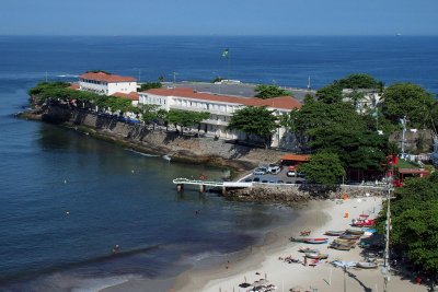 The Forte Copacabana (the fortress), viewed from our hotel.