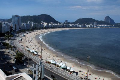 Copacabana beach, viewed from our hotel top.