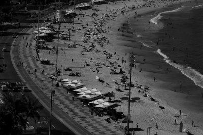 The Atlântica Avenue, Copacabana (viewed from our hotel top floor). 