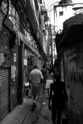 Narrow 'streets' are common in Rocinha. 
