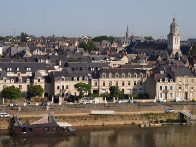 Angers; the Quartier de la Doutre, viewed from the castle's wall. 
