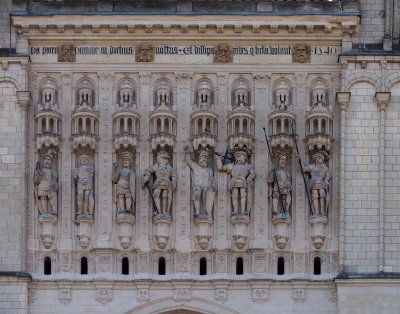 Angers; Saint-Maurice (12th Century) cathedral; a front wall detail.