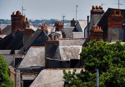 Roofs, viewed from the Angers Castle's wall.