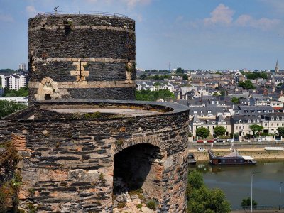 Angers Castle or the Chateau du Roi René (13th Century); the wall. 
