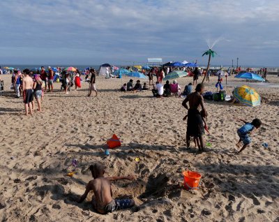 Coney Island, at the beach.
