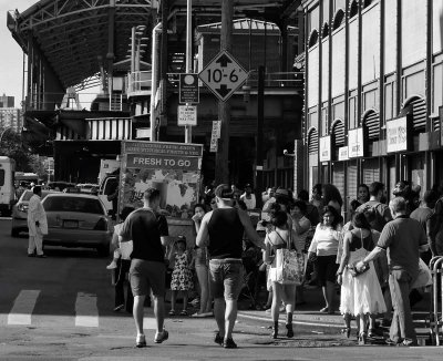 Arriving at Coney Island; the train station.