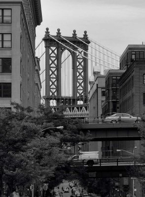This is my picture of the Manhattan bridge, viewed from the Brooklin; a very classical photo; all photographers take it.