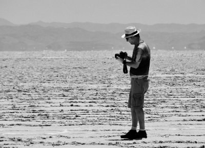 Mario at work, in the Salar 'Salinas Grandes'.