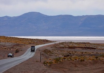 The salar 'Salinas Grandes' viewed from the road. 