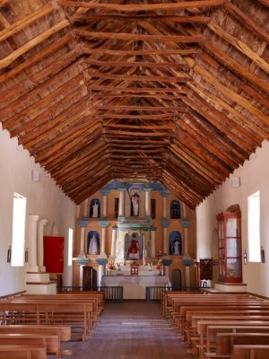 San Pedro de Atacama church.The roof is built with cactus wood.