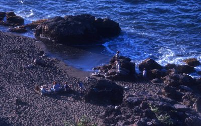 Ancud area, volcanic sand beach.