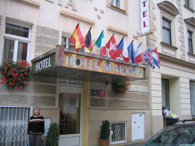 Ruthie at our Hotel Marketa