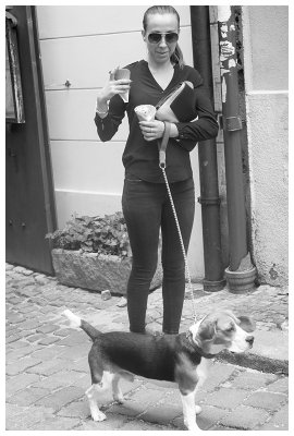 a woman and her dog