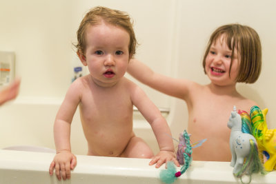 Sisters in the tub