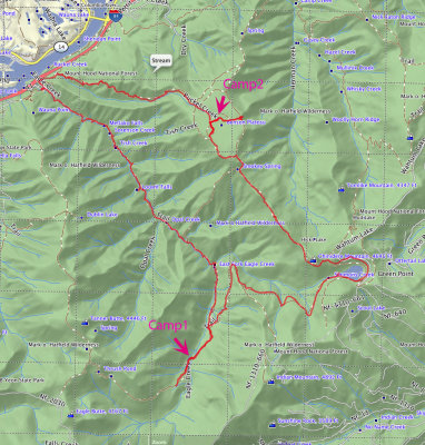 map of our hike