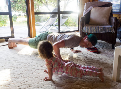 Father-daughter push up routine