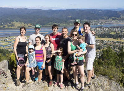 The entire clan on Mt. Pauanui