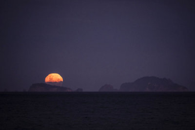 Moonrise behind the Alderman Islands