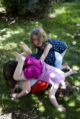 grandkid pig pile