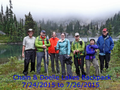 Chain and Doelle Lakes Backpack 7/24/2015 - 7/26/2015