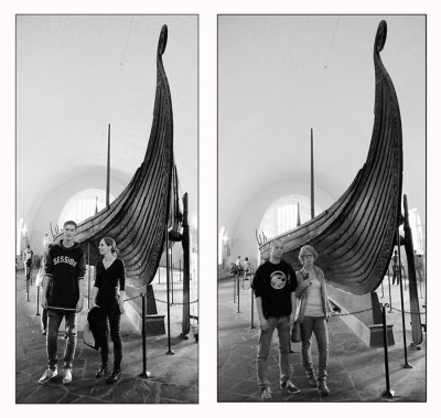 Jonas,Cecilie,Andreas and Eva at the vikingships...