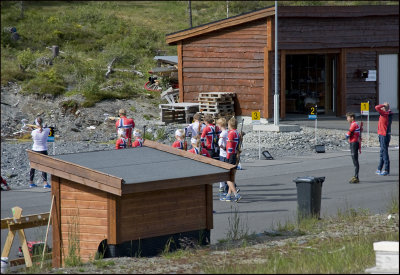 The norwegian biathlon team,Ole Einar Bjrndalen sec from right....